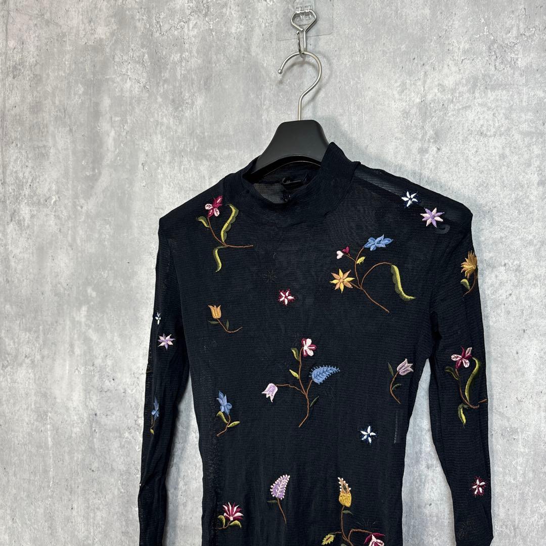 VIVIENNE TAM フラワー刺繍 パワーネット チュニック 0