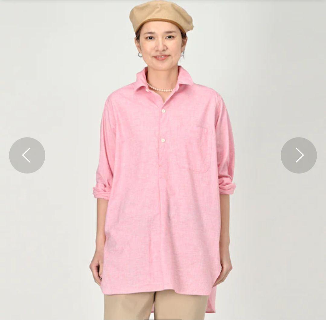 美品❁45R ハケ目の908グランパプルシャツ 45rpm ピンク ユニセックス