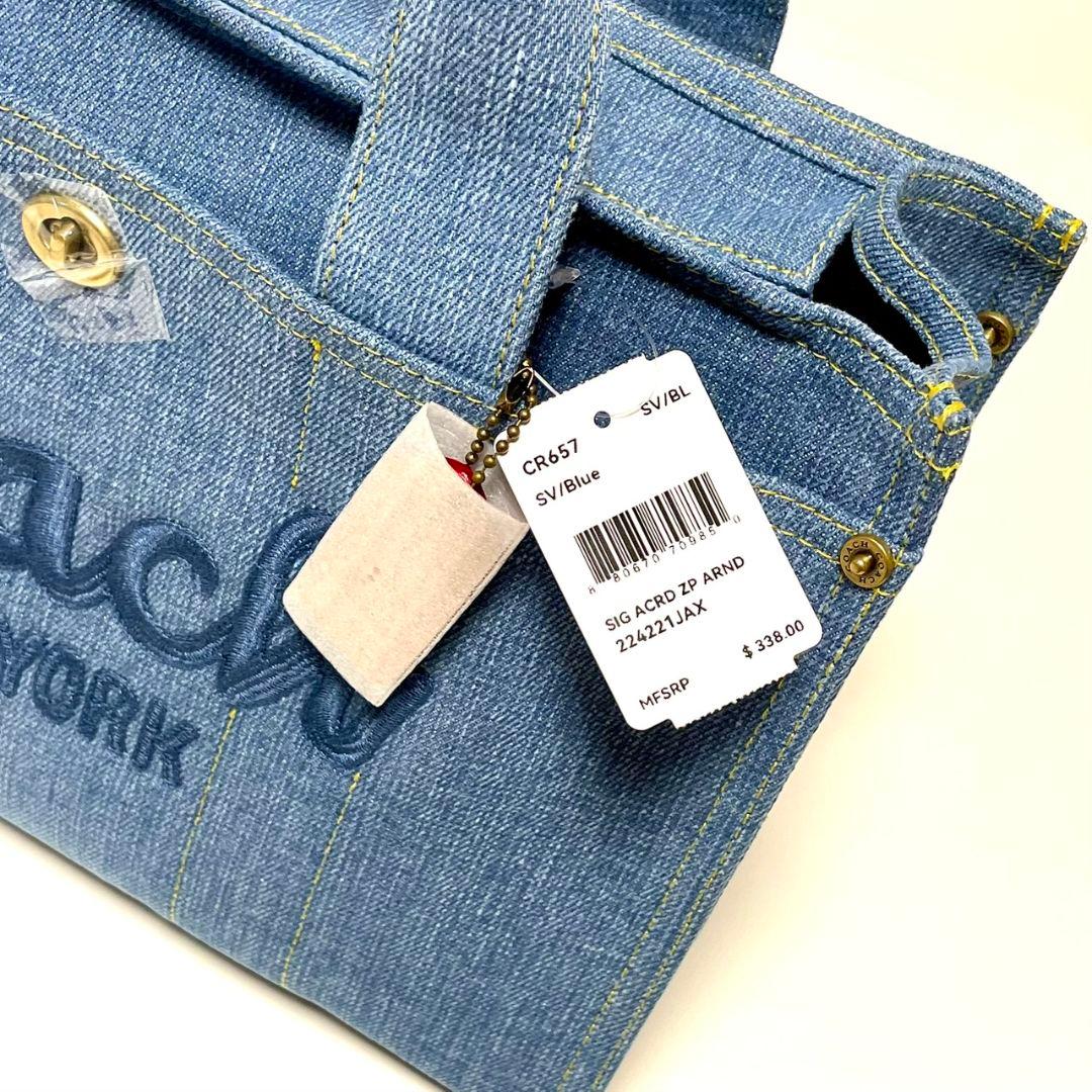 レディース　COACH デニム トートバッグ ショルダーバッグ CR657