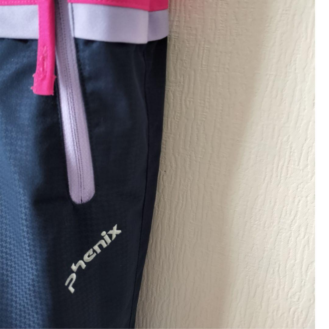 【極美品】Phenix スキーウェア 女の子 150 140 ピンク×紺 結晶柄