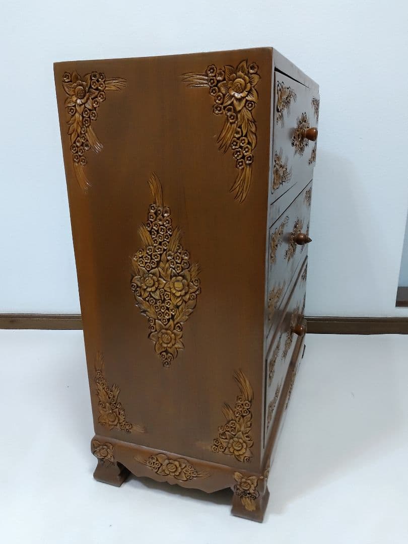 彫刻家具 木彫りチェスト