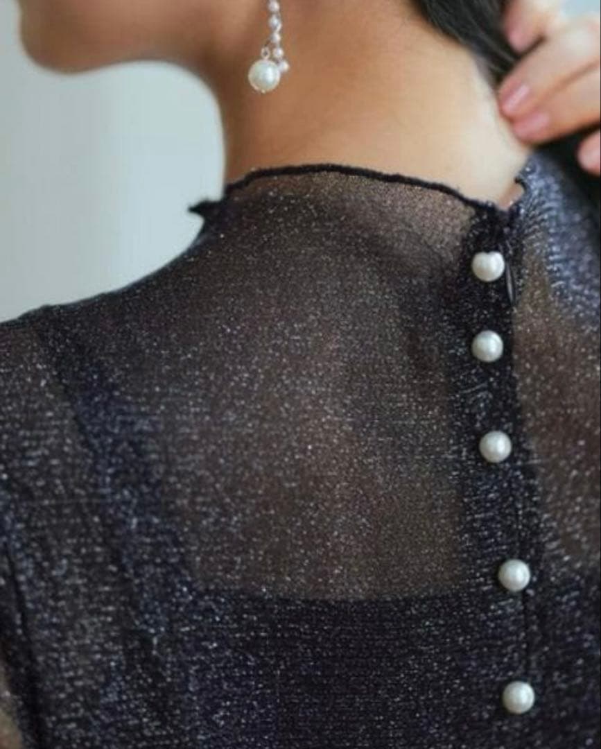 あ*み様 オケージョンドレス ラメチュールメロウ ワンピースドレス ブラック