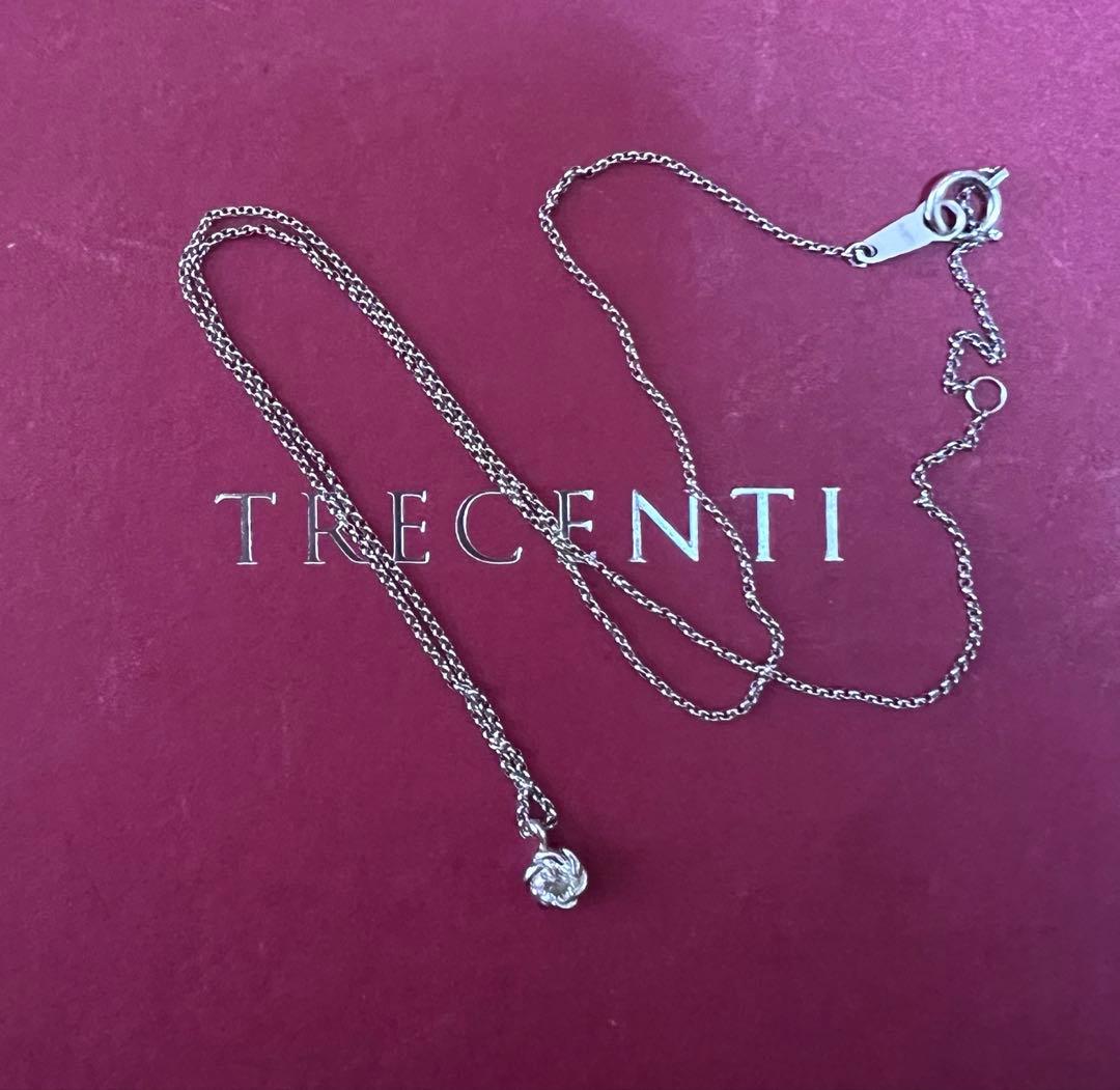 トレセンテ フローラ プラチナ ダイヤモンド ネックレス 0.20ct
