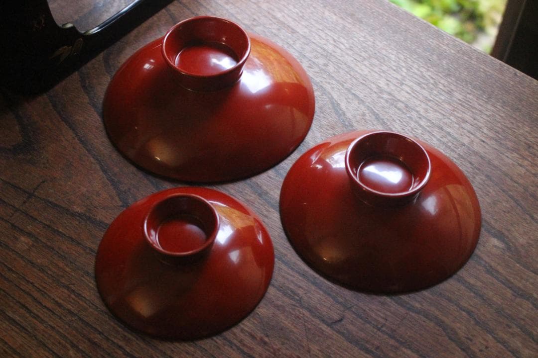 デッドストック！！極上松竹梅鶴亀沈金の映える輪島塗屠蘇器重箱揃い（検重箱お重