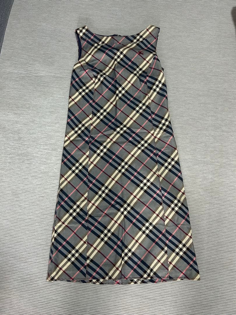 【美品】BURBERRY チェック柄 ノースリーブワンピース 36