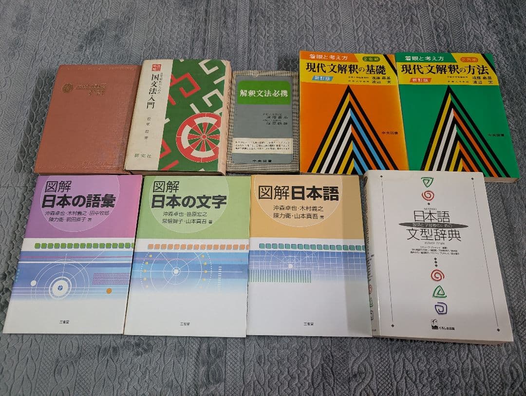 古本9冊セット日本語 現代文 国文法 語学 言語 辞典 文法 解釈 中央図書