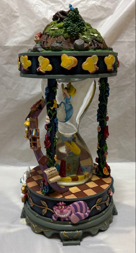 ディズニー 不思議の国のアリス 砂時計型ライトアップ オルゴール付スノーグローブ