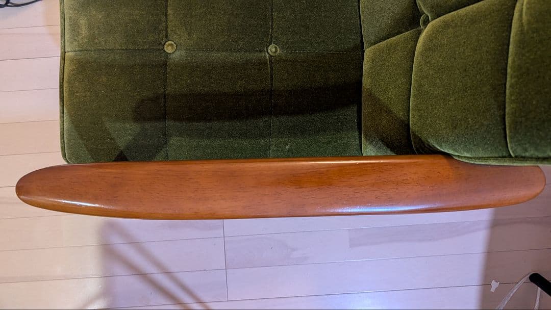 カリモク60 Kチェア　1シーターモケットグリーン