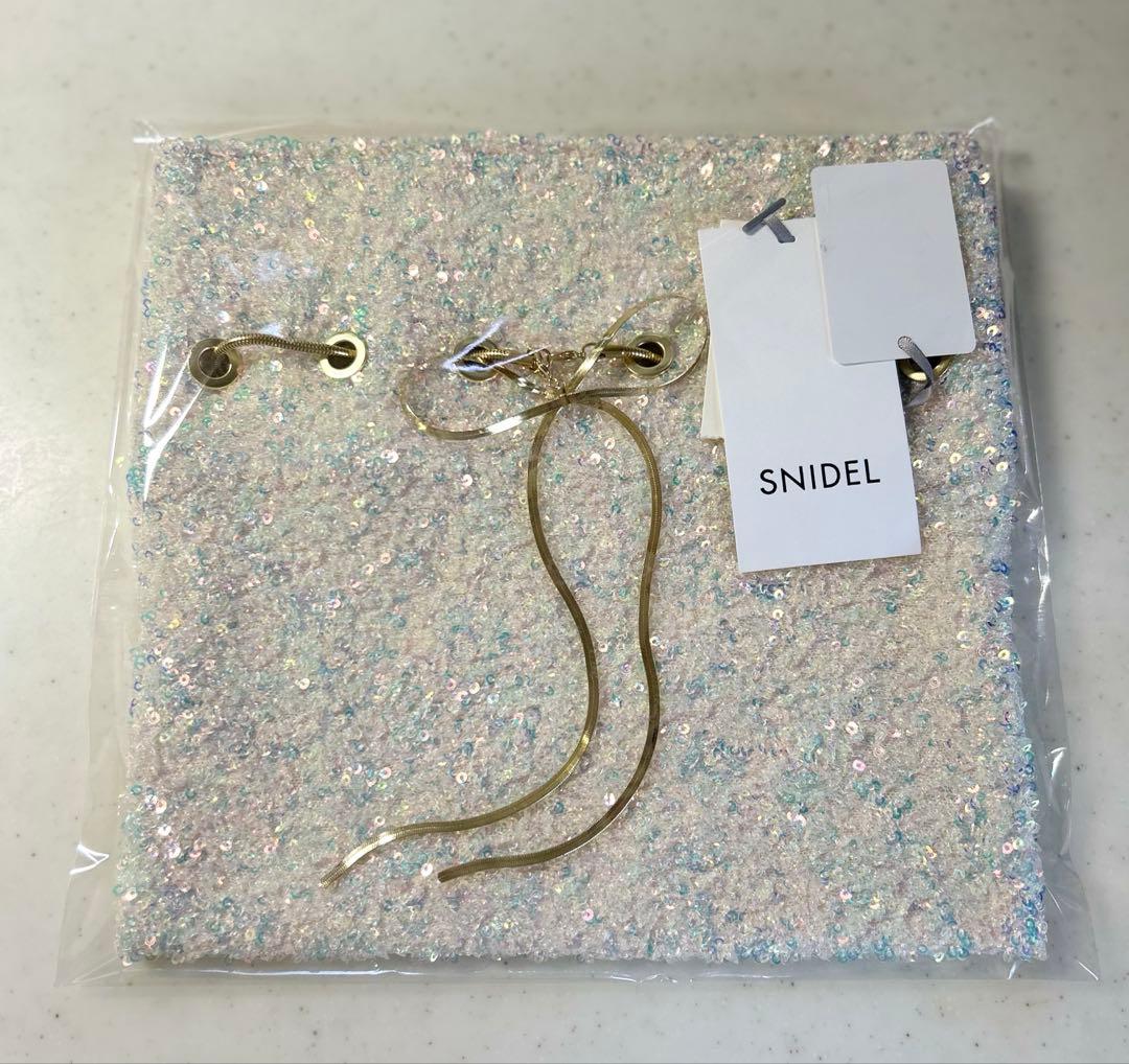 スナイデル　snidel ラメバリエチェーンバッグ　キラキラ　ホワイト　白★新品