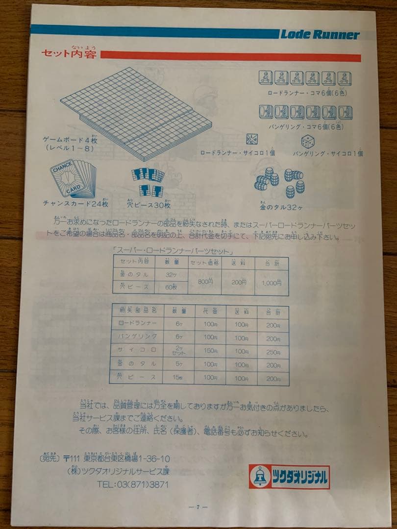 激レア Lode Runner ロードランナー ツクダオリジナル 1986年発売