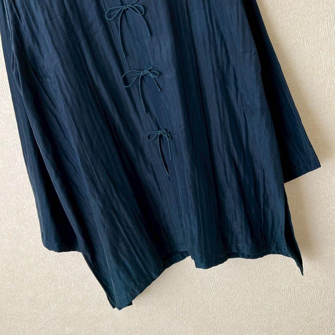 JURGEN LEHL シルクコットン チャイナシャツ オーバーサイズ 天然染