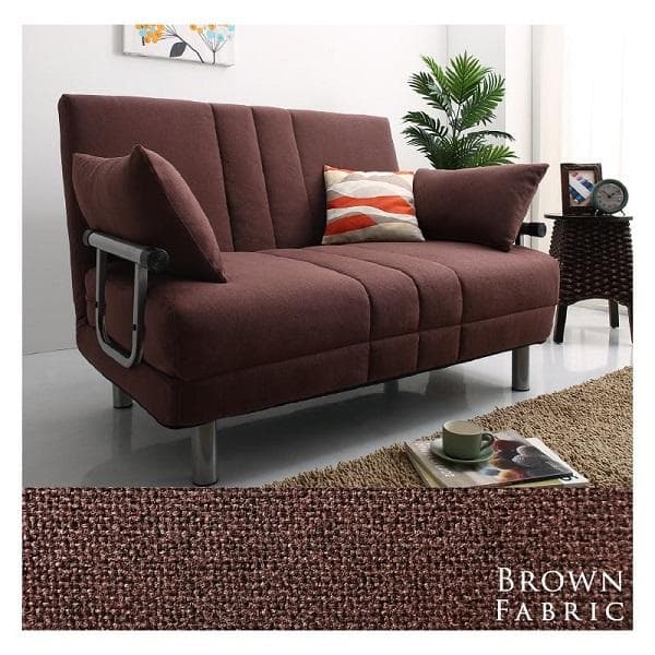 120cm幅◆3WAY ハイバック ソファベッド モダンデザイン セミダブル 白