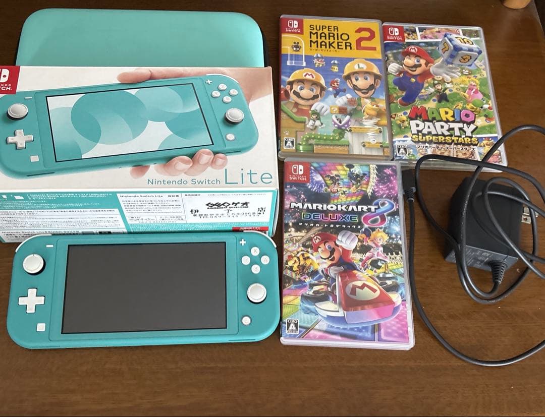 Nintendo Switch Lite ターコイズ、ソフト付属品等まとめ売り