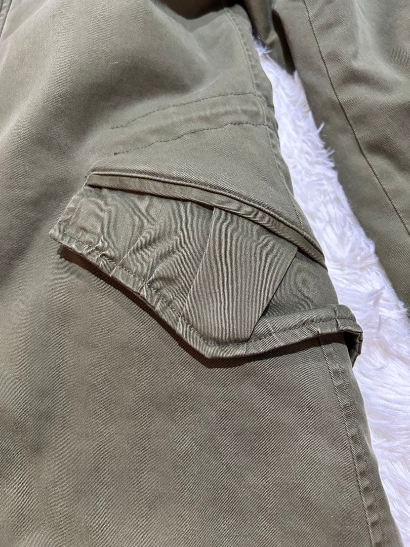 wjk オリーブグリーン ファー付き モッズコート Mサイズ