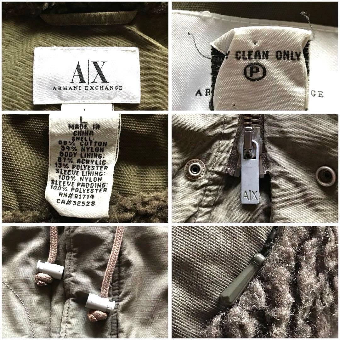 XL相当✨アルマーニ モッズコート ロング丈 裏地ボア 極暖 フード カーキ