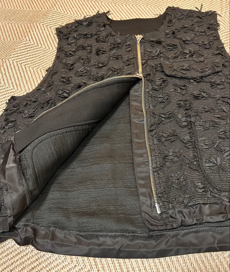 Vin カットジャガードダブルジップジレ ブラック　ヤマダヤ　スコットクラブ