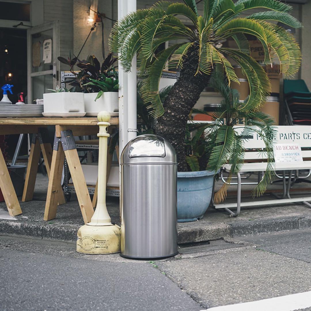 PUSH FLAP WASTE BIN / ステンレスゴミ箱