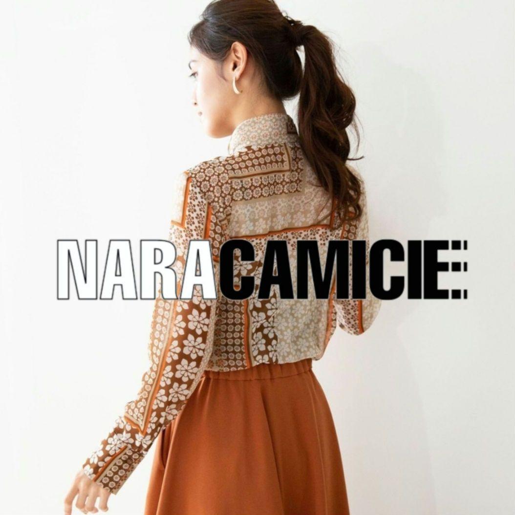 【極美品25300円】ナラカミーチェ♦完売✨シフォンフラワープリントフリル