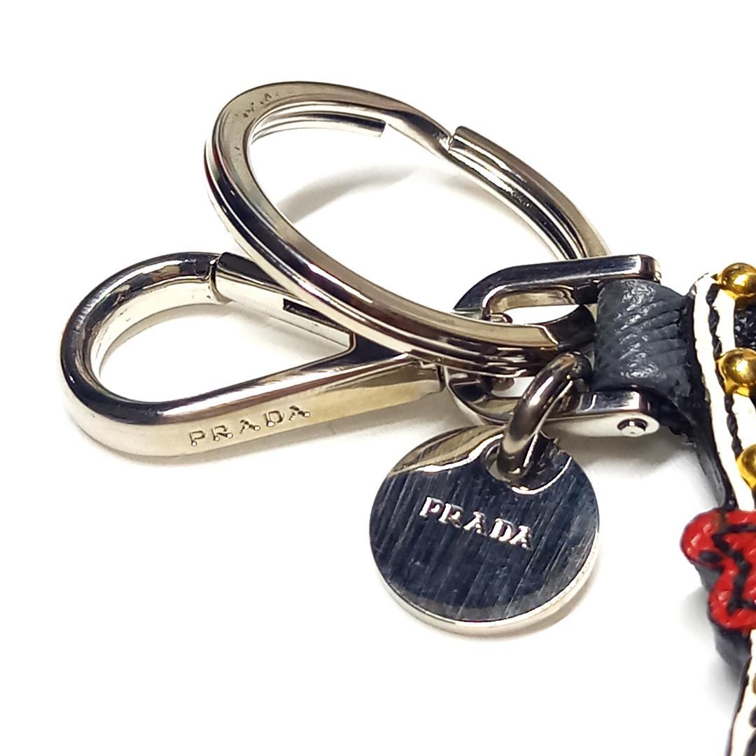 七緒様プラダ スカル ガイコツ ドクロ 王冠 キーリング キーホルダー レザー
