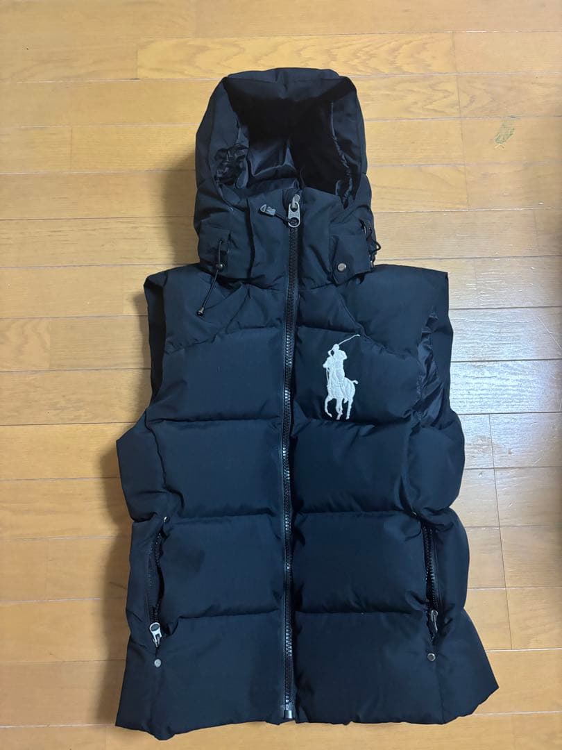 。*様 Polo Ralph Lauren フード付きダウンベスト XS ブラッ