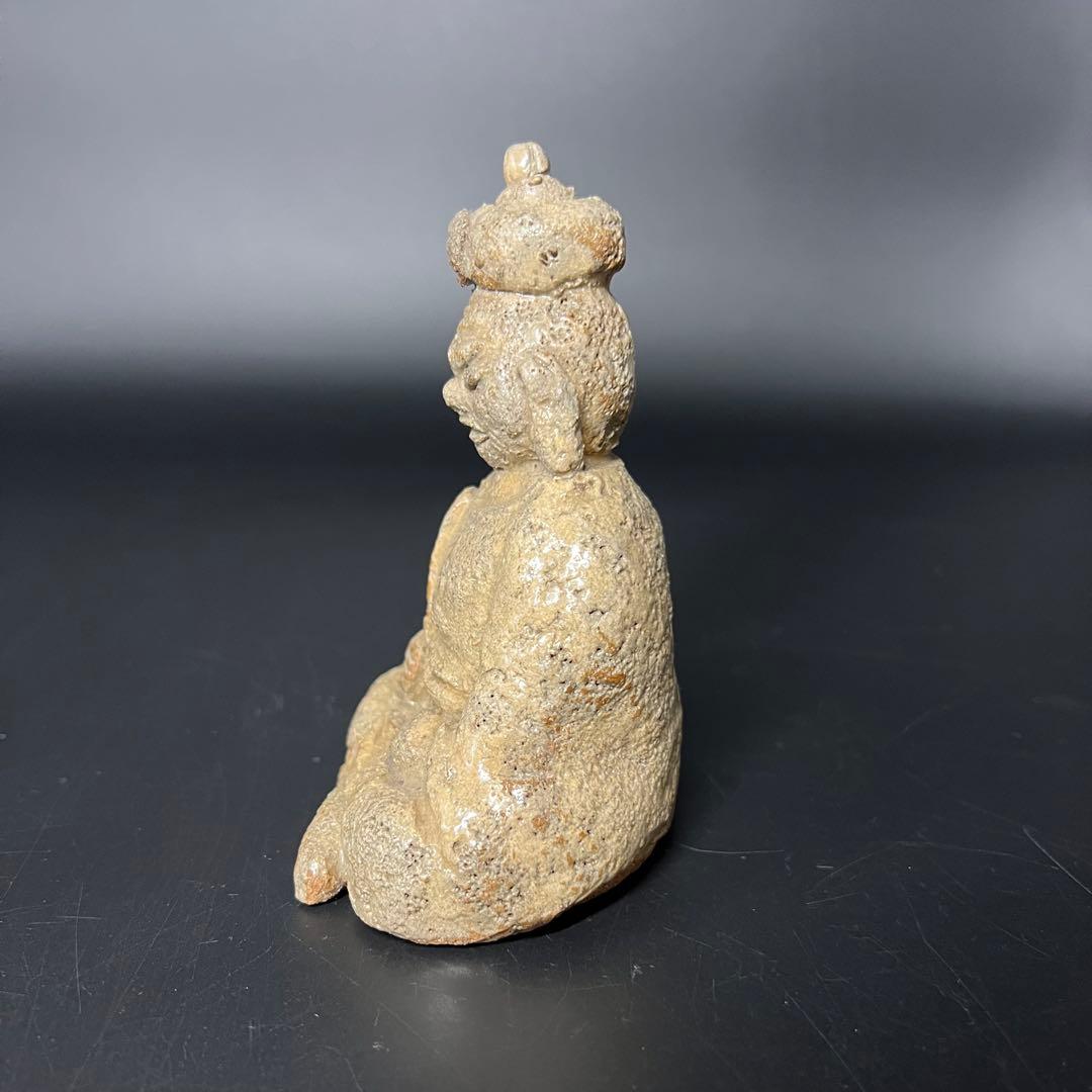 ◎古道具 庵々◎時代物 陶製 閻魔大王像 古陶 仏像 骨董品◎置物仏教美術古美術