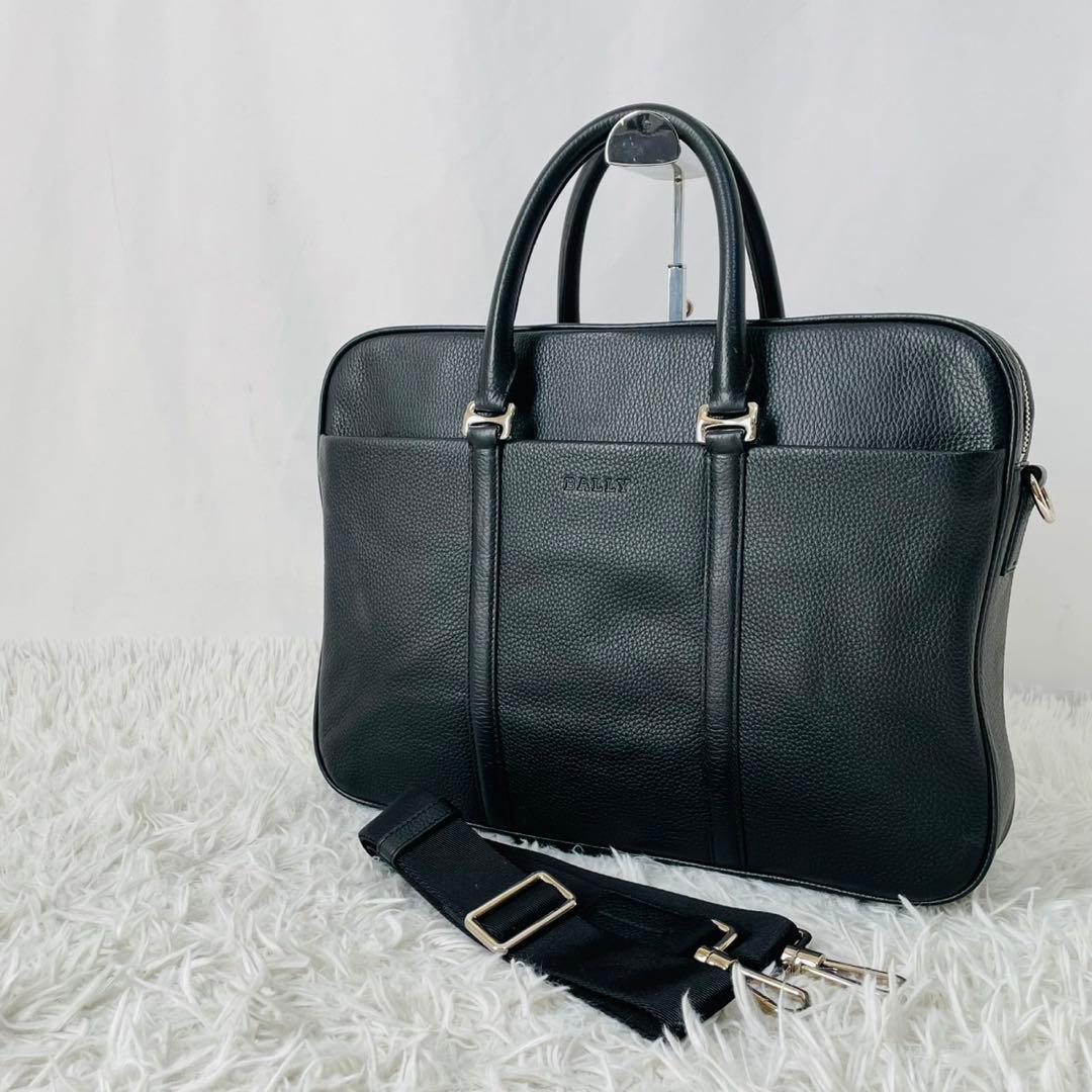【現行近】BALLY MALESO 2WAY ブリーフケース シボ革　ブラック