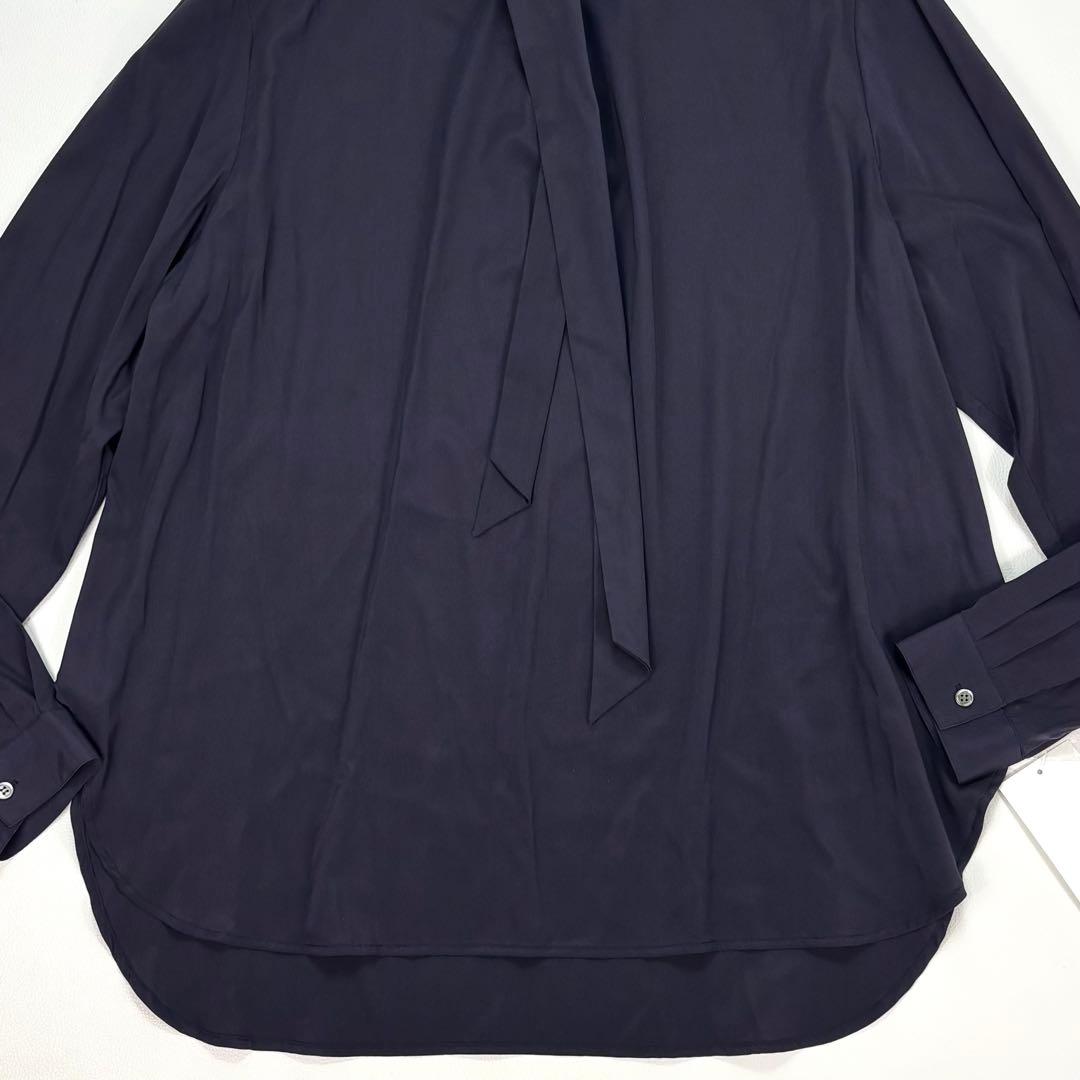 未使用✨SOÉJU シルクボウタイブラウス Mサイズ ネイビー　タグ付き