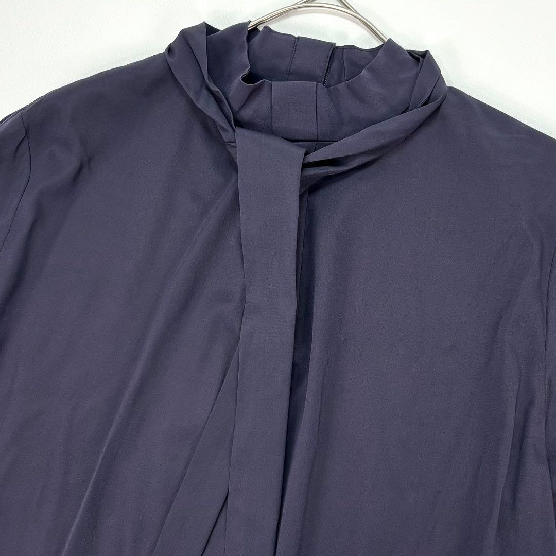 未使用✨SOÉJU シルクボウタイブラウス Mサイズ ネイビー　タグ付き