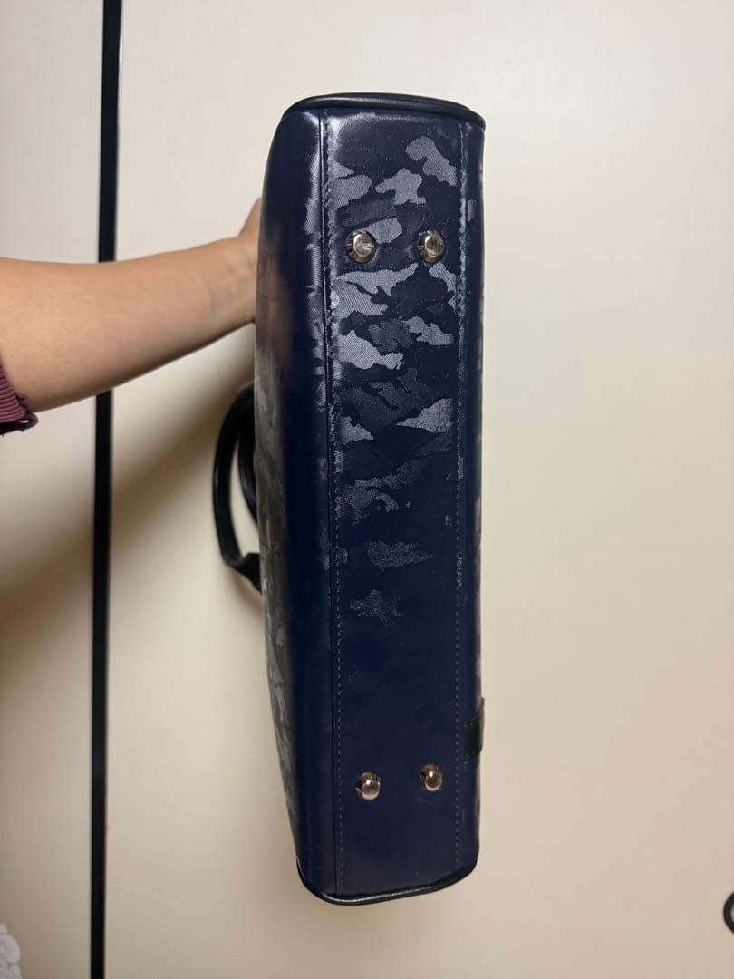 サマンサキングズ ブレイン ビジネスバッグ ネイビー カモ柄 レザー