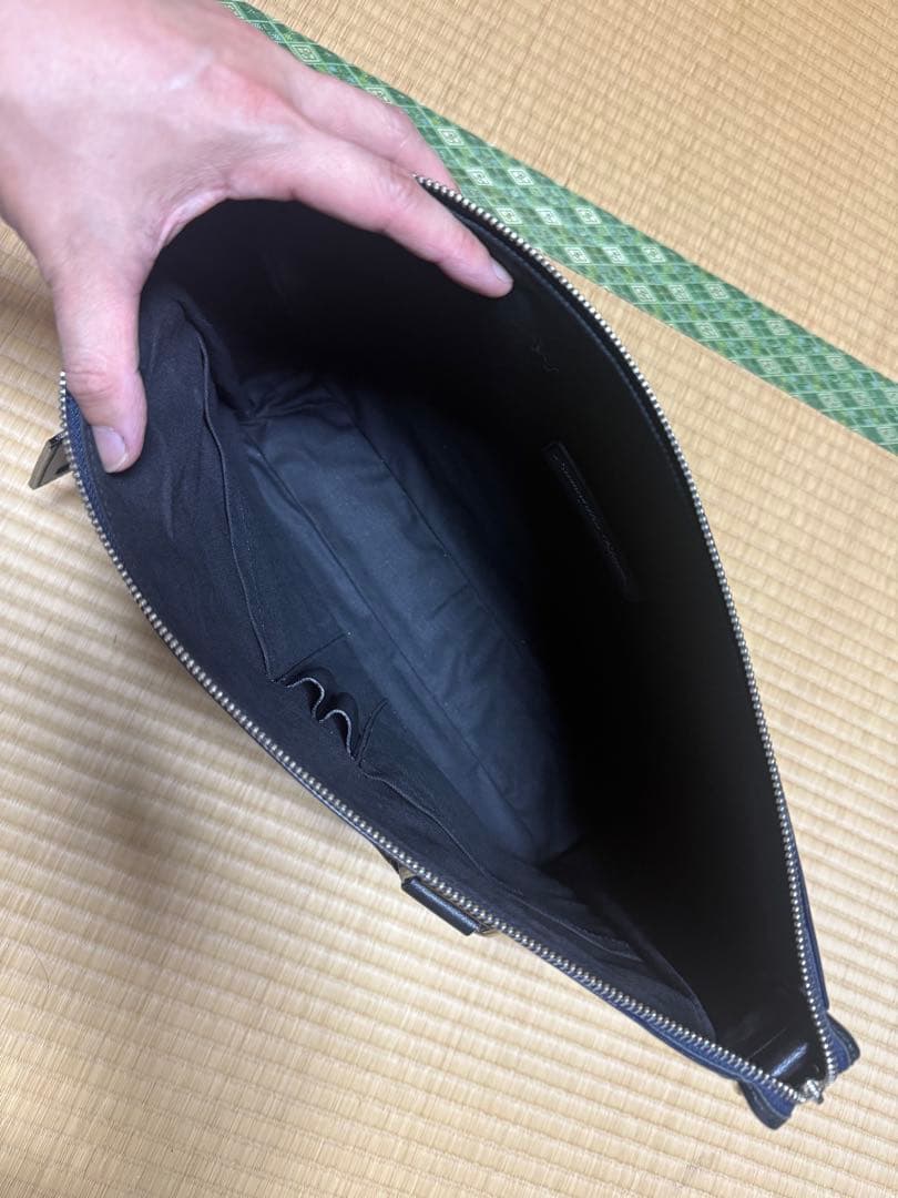 サマンサキングズ ブレイン ビジネスバッグ ネイビー カモ柄 レザー