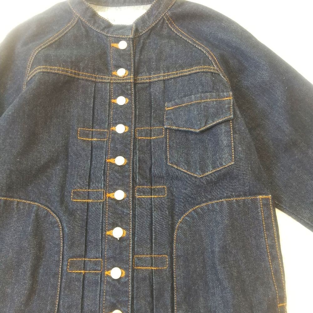 si-si-si confort デニムジャケット バンドカラー インディゴ M