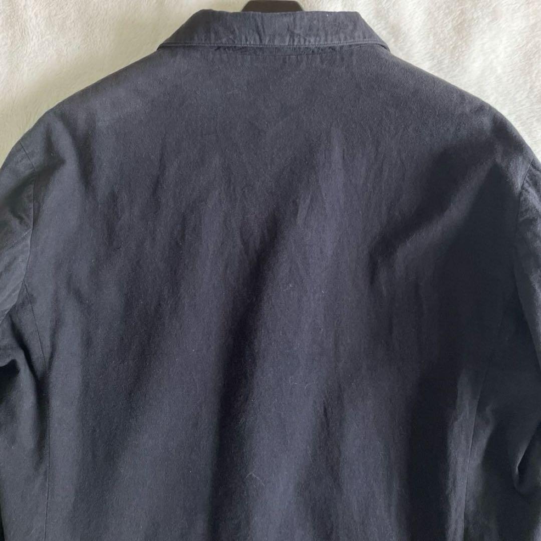 マーガレットハウエル 22SS コットンテーラードジャケット L ネイビーグレー