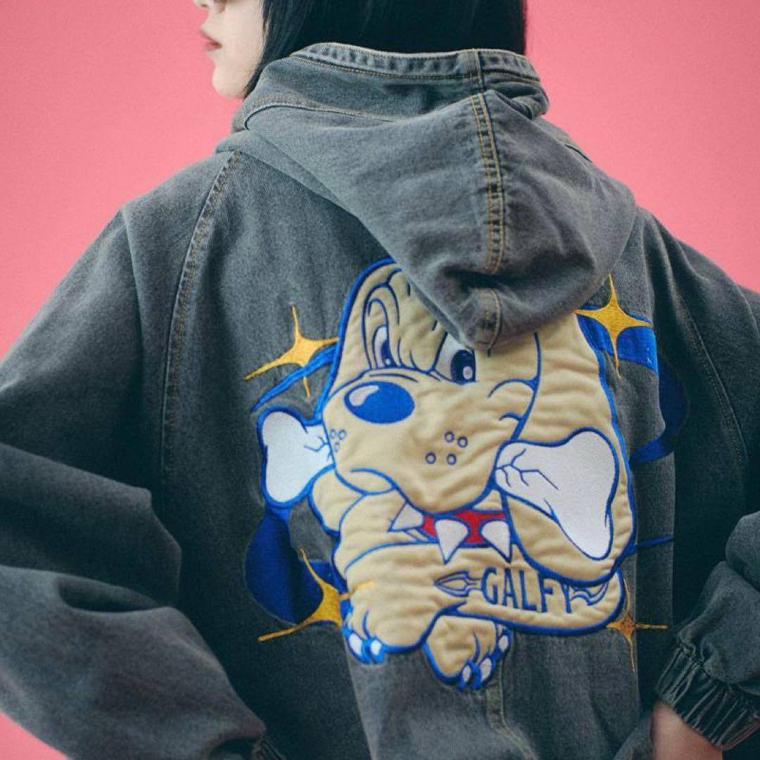 GALFY　ガルフィー　ダーティーデニムフードジャケット　L　完売品
