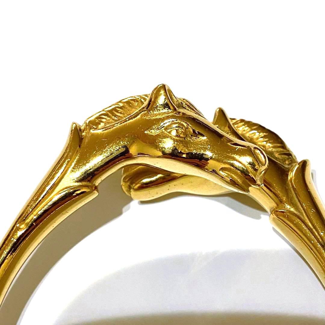 極希少 美品 エルメス シュバルホース ゴールド バングル ブレスレット 最高級