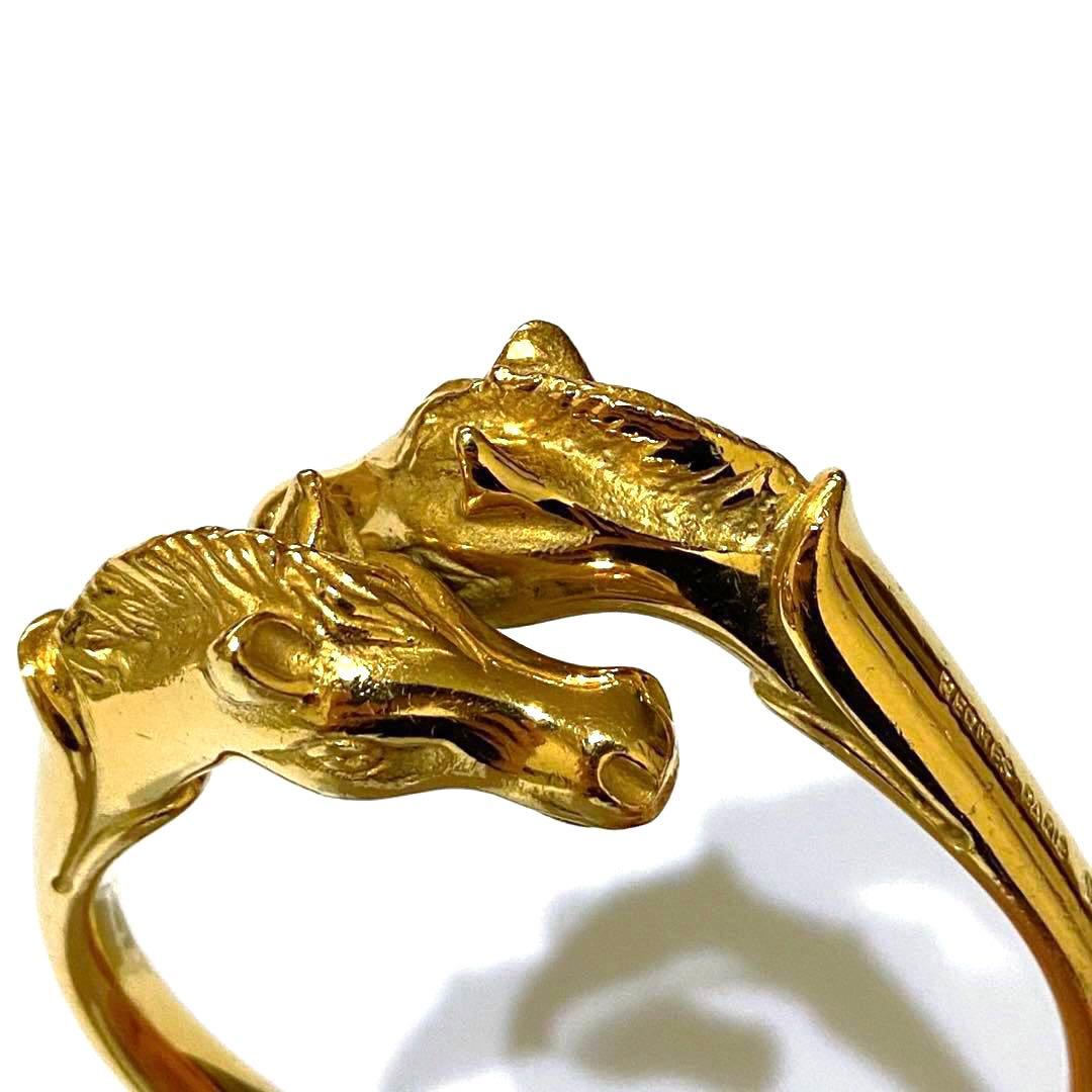 極希少 美品 エルメス シュバルホース ゴールド バングル ブレスレット 最高級