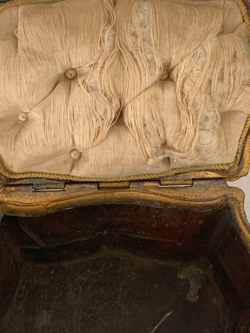 フランスアンティーク　ジュエリーケース　脚付　ブロカント