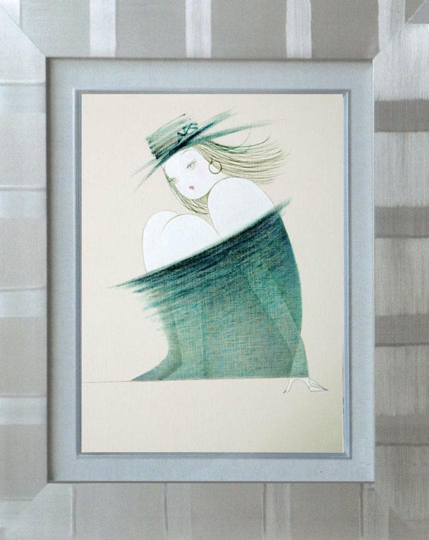 油絵 絵 絵画 インテリア 額付(白) F6-080114 人物 女性像