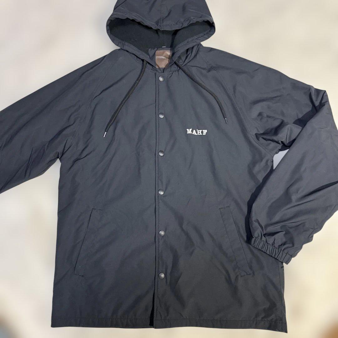 美品　MAHF マーフ　コーチジャケット　フード付き　裏起毛　サイズM