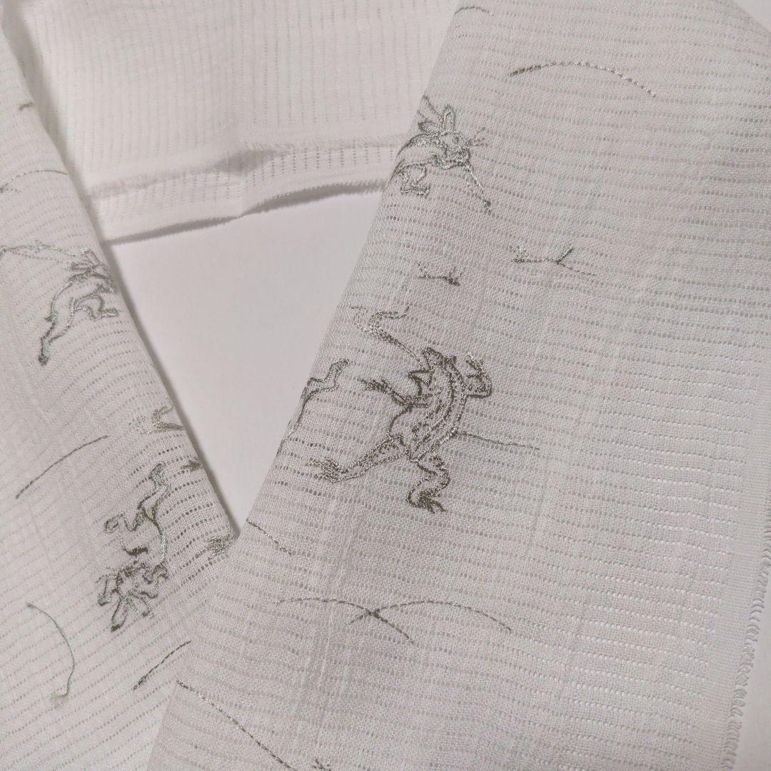 夏物　半衿　絽　6月7月8月に　麻　あさ　麻生地　お単衣や絽の着物に　刺繍