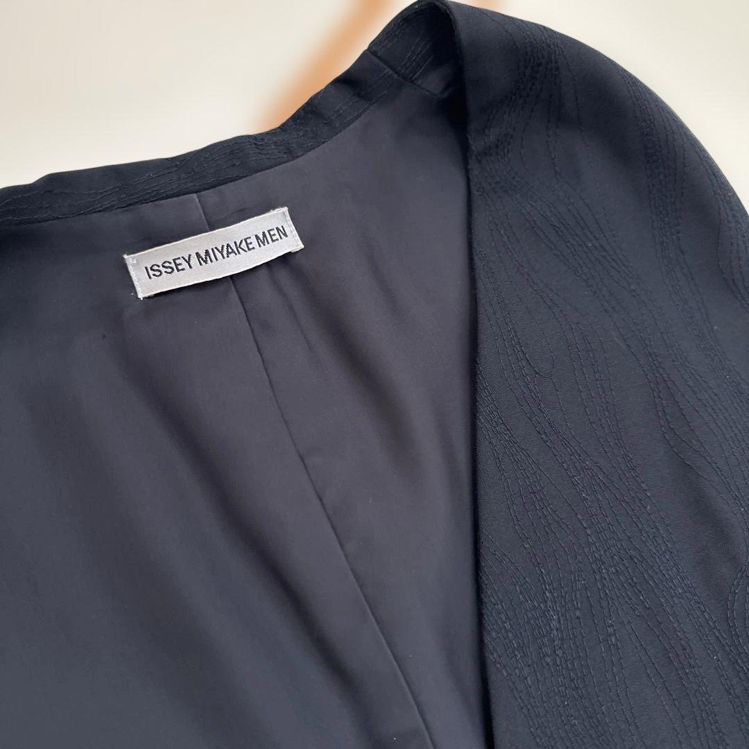 イッセイミヤケ Issey Miyake Men ウール 刺繍 ベスト L 黒