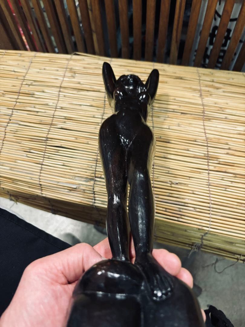 濱充司 黒檀！ 黒色 木製 ヌード彫刻 約3９cm 激安大安売り