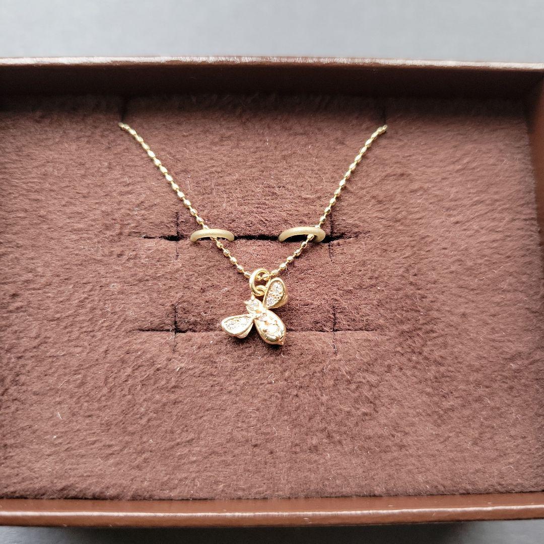 アガット　K10蜂モチーフネックレス