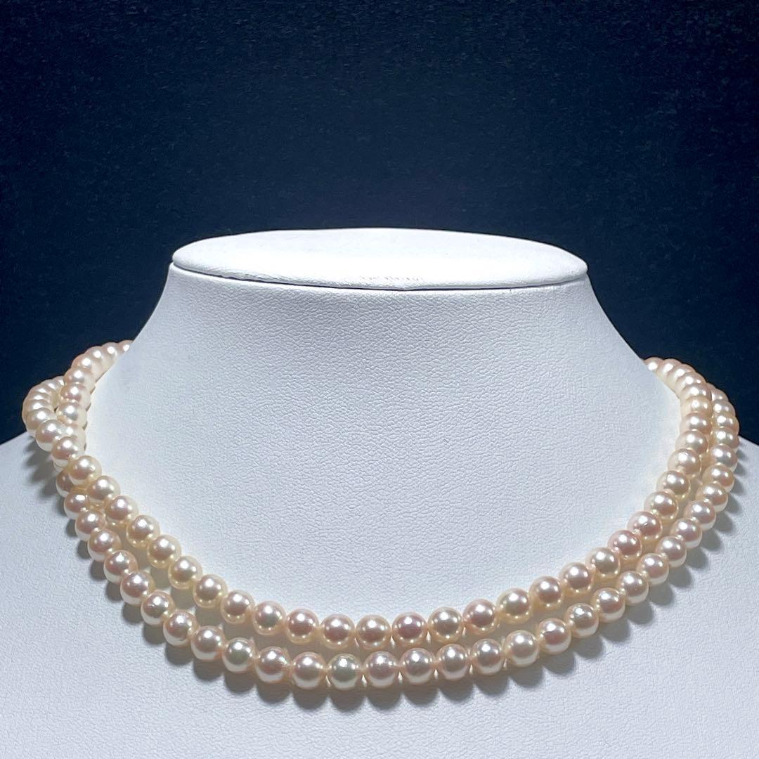 ロング/2連✨️ あこや真珠 パール ネックレス 約6.0~6.5mm 本真珠