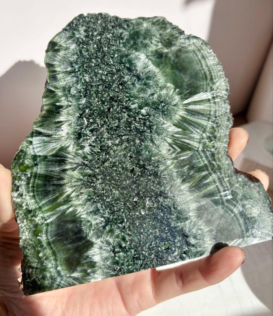 《鉱物アート》セラフィナイトプレート　バイカル湖由来・羽根状結晶の一点物 スラブ