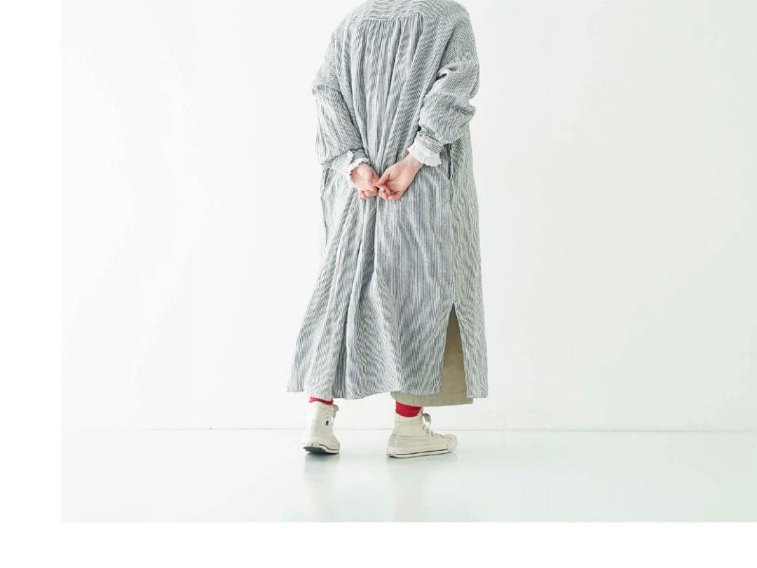 ネストローブ　ストライプシャツワンピース