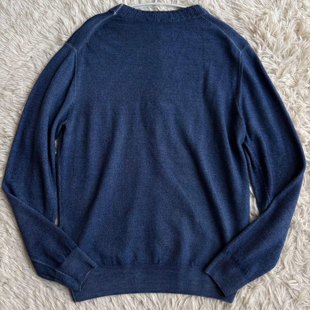 (美品) クルチアーニ ウール ハイゲージ ニット クルーネック フロスト加工