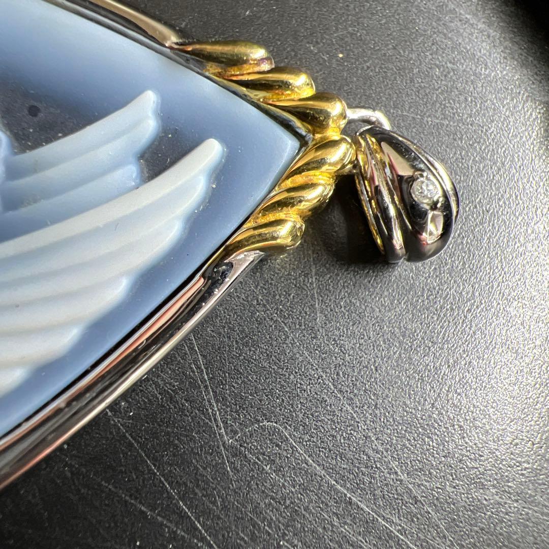 IEI 925刻印ストーンカメオネックレストップ　20g 東Y8-0206☆2F