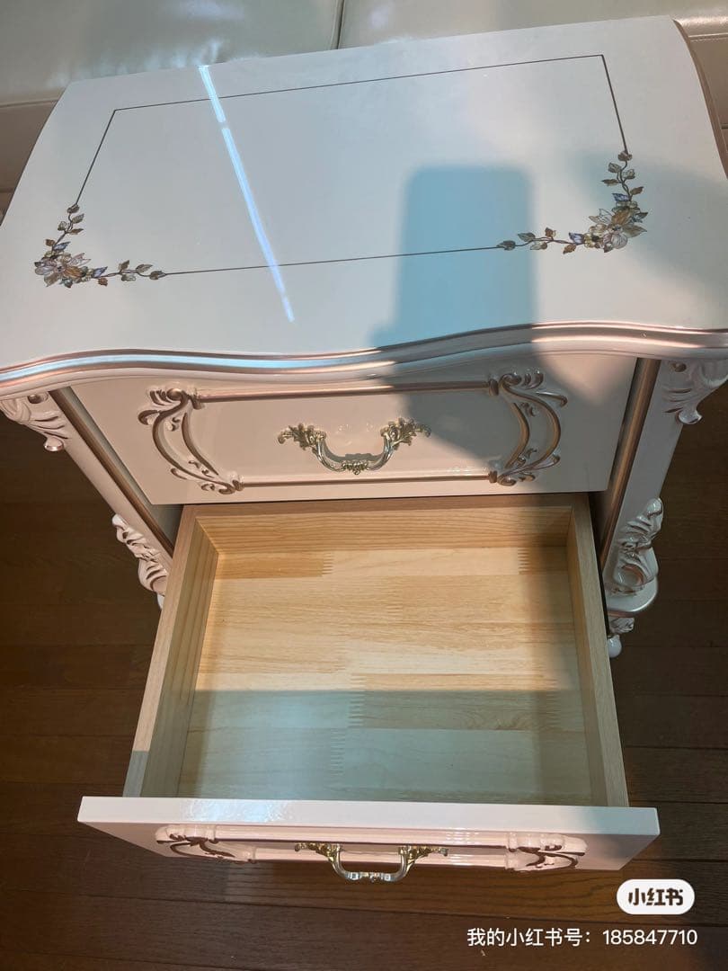 アンティーク 2段チェスト ベットサイド 姫系 姫かわ 収納 ロココ調