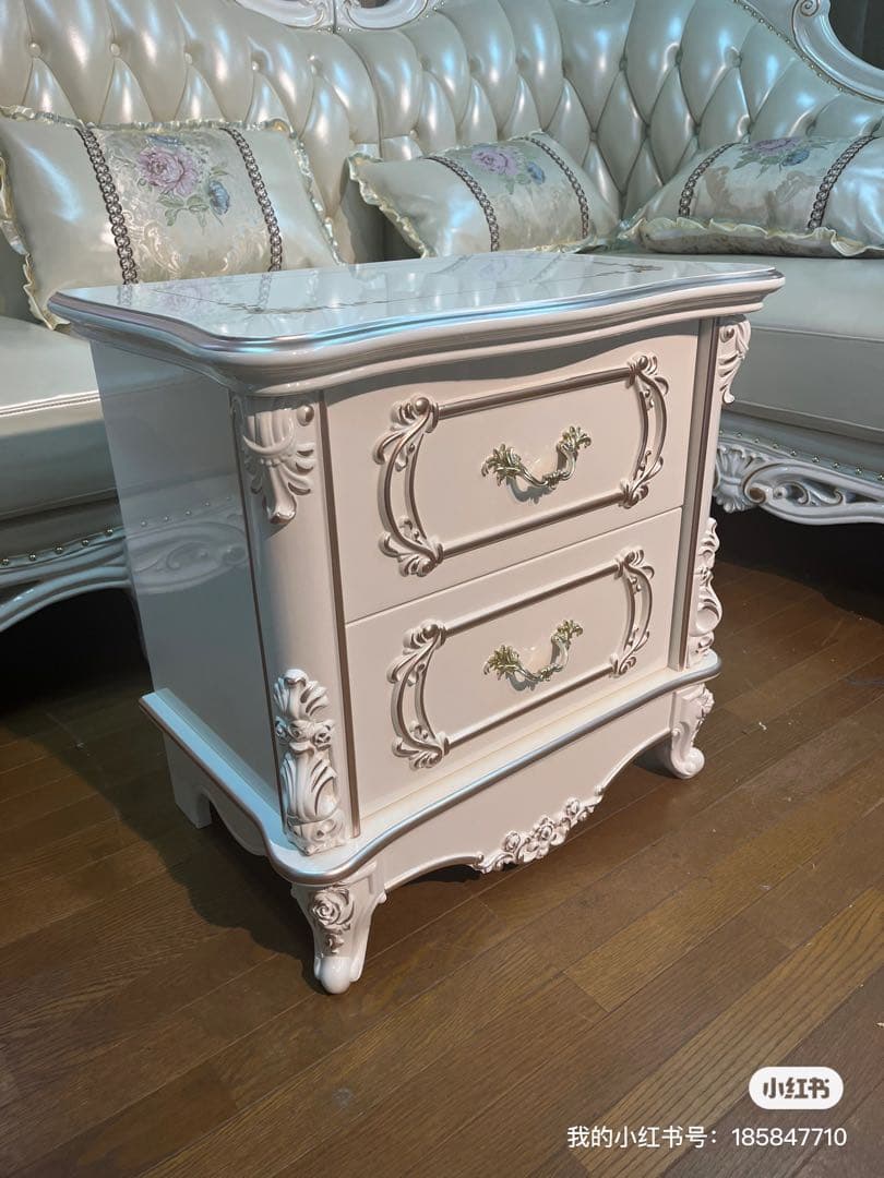 アンティーク 2段チェスト ベットサイド 姫系 姫かわ 収納 ロココ調