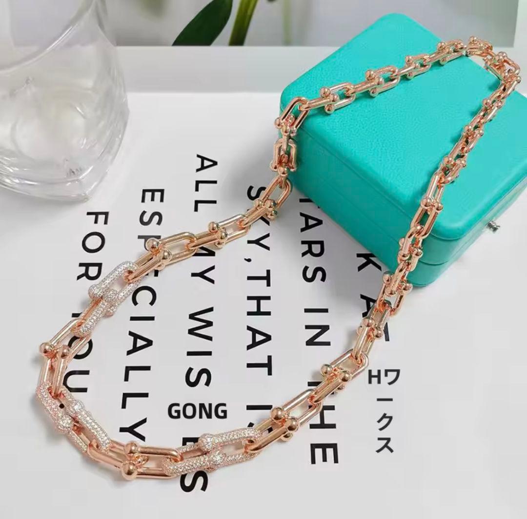 最高品質ピンクゴールド ハードウェア ネックレス 新品未使用